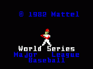 World Series Major League Baseball title screen for Intellivision